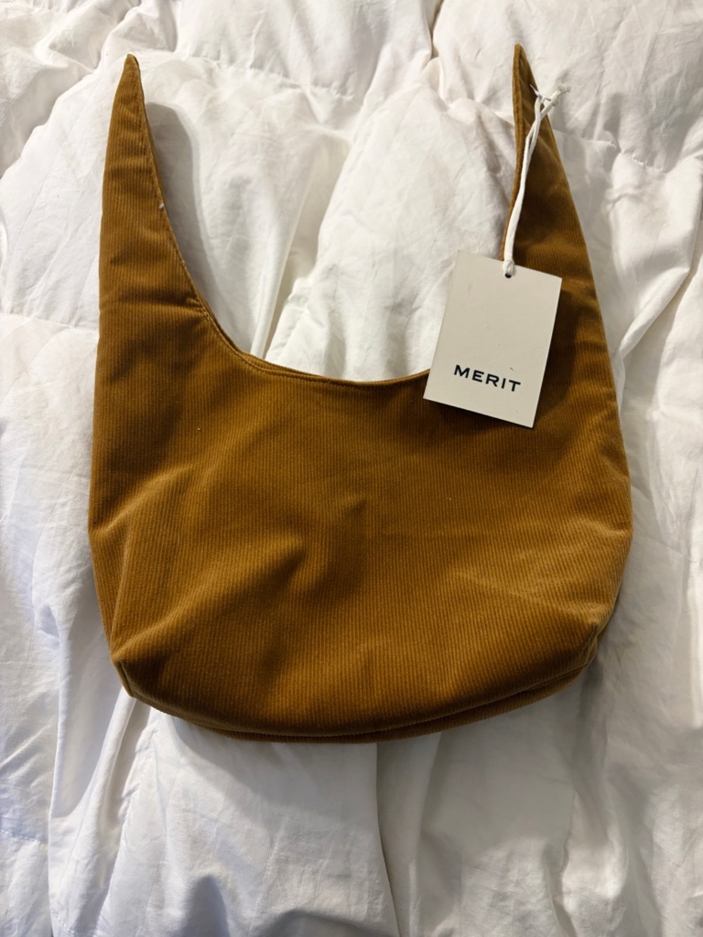 Merit Mustard Corduroy Shoulder Bag